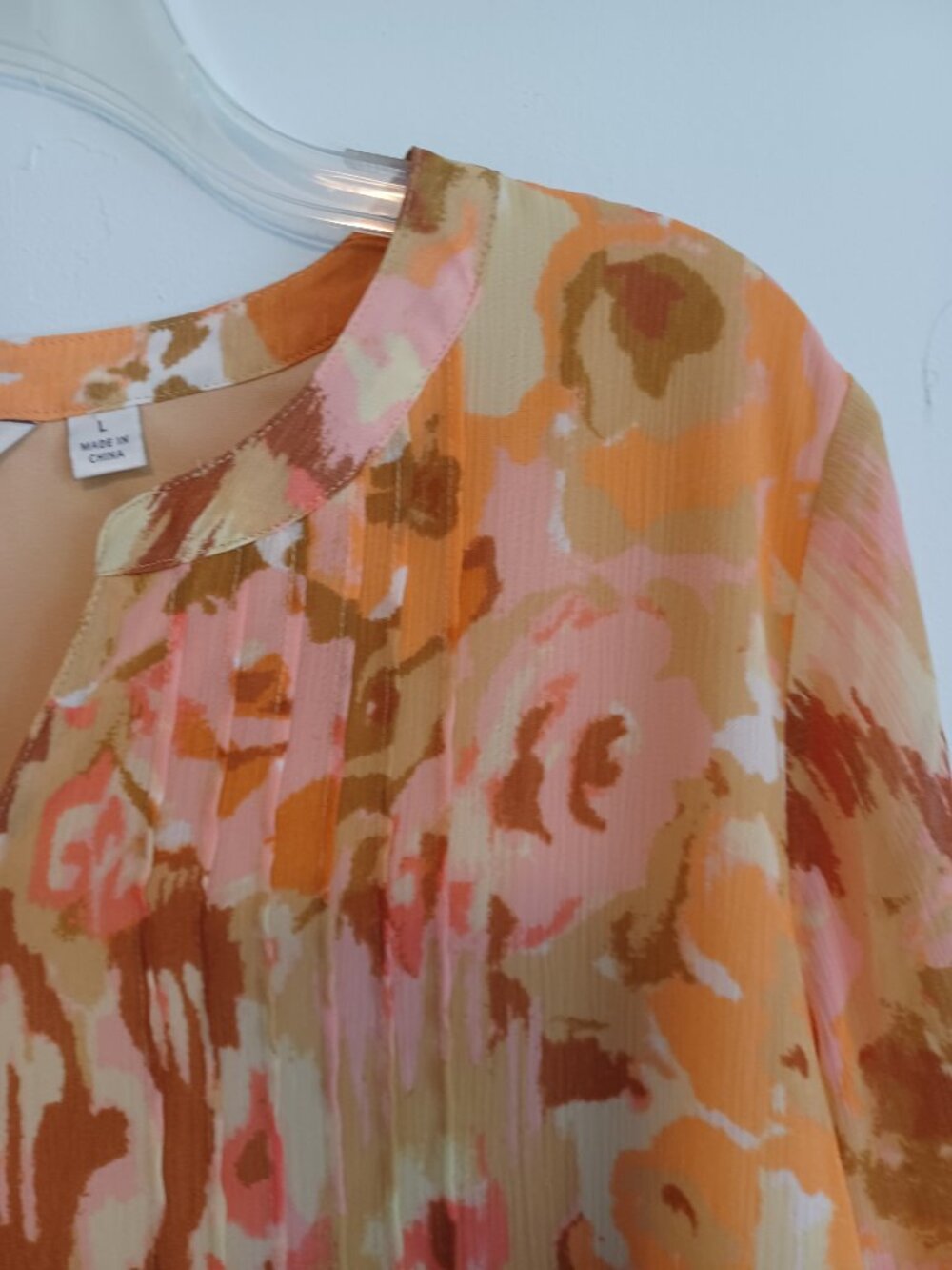 Liz Claiborne Women's Multi Color Peasant Blouse Top size L - Picture 2 of 8